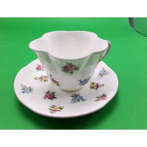 Royal York Teacup and Saucer Petite Floral Bouquet Fluted Fine Bone China UK